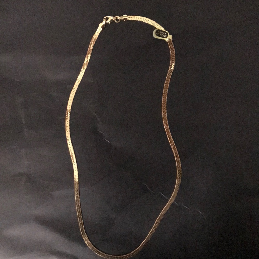 Gold tone chain necklace